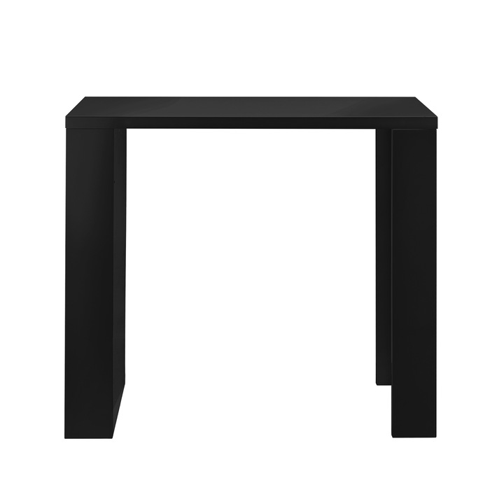 Blat bar elegant cu rafturi incorporate, en.casa, 117 x 57 x 106,5 cm, PAL, negru