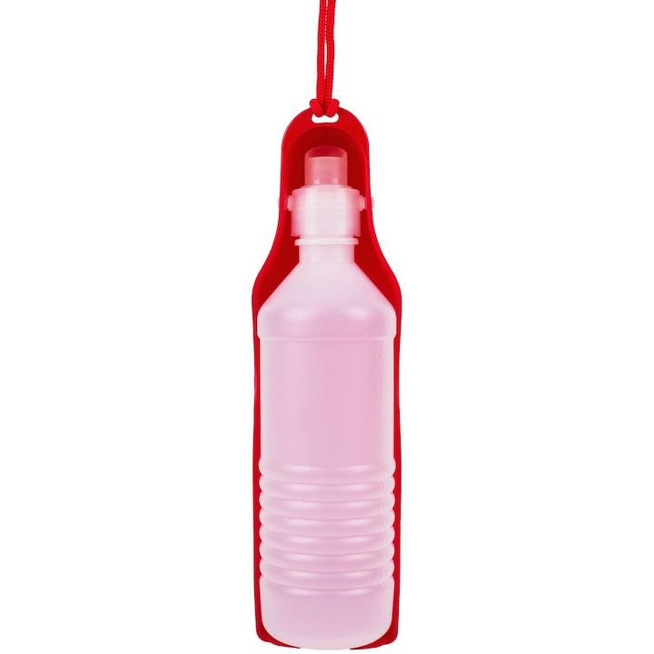 Zola hordozható vizespalack kiskutyáknak, 500 ml, piros