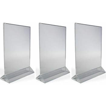 Suport oferta/meniu, format A4, transparent, pentru birou, 3 buc/SET Suport oferta/meniu, format A4, transparent, pentru birou, 3 buc/SET