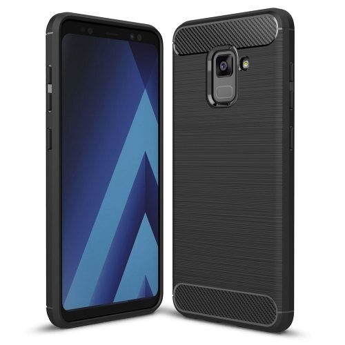 Capac de protectie Carbon Stripe pentru Samsung Galaxy S9, silicon moale, negru