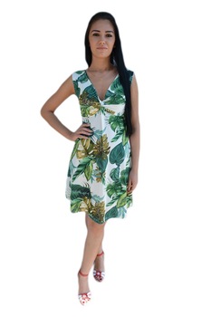 Rochie de zi,fara maneci,model deosebit,D&J Exclusive, Verde