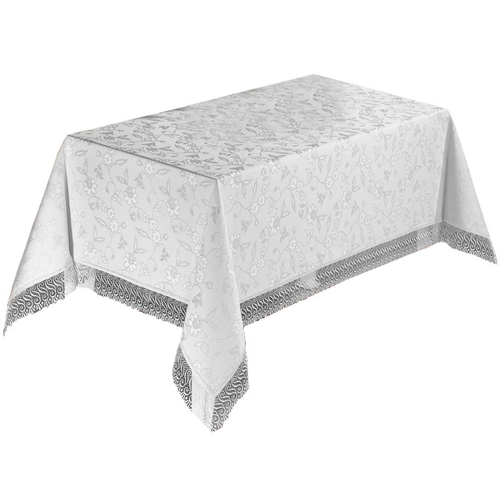 Valentini Bianco KDK Asztalterítő, Csipkével, Fehér színű, 140 x 180 cm méretű