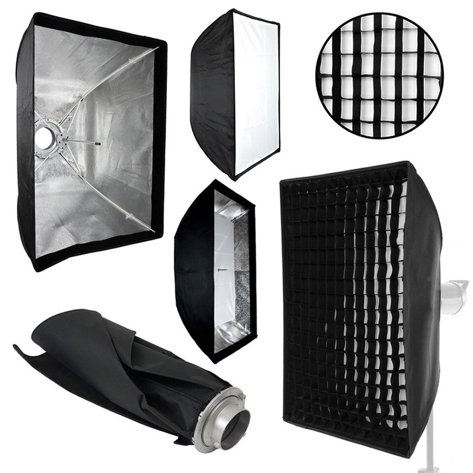 Softbox 60x90cm cu deschidere tip umbrela grid honeycomb si montura Bowens