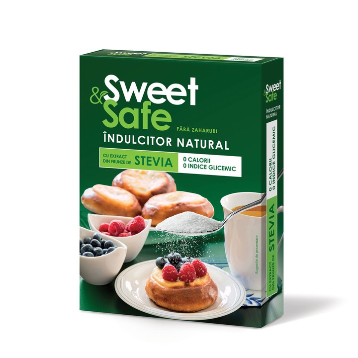 Sweet & Safe Stevia Édesítőszer, természetes, 350 g