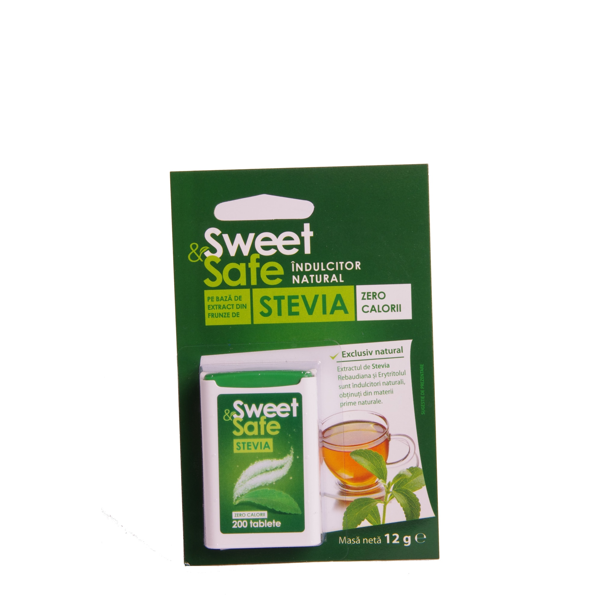 Indulcitor natural din Stevia Sweet&Safe 200 tablete