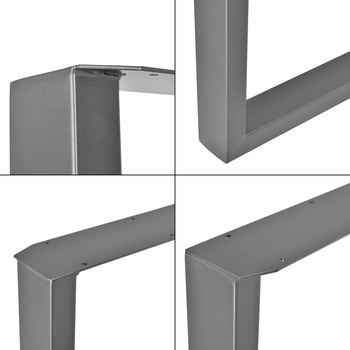 Set 2 bucati picioare masa/mobilier Model 4, en.casa, 70 x 72 cm, metal, gri metal Set 2 bucati picioare masa/mobilier Model 4, en.casa, 70 x 72 cm, metal, gri metal