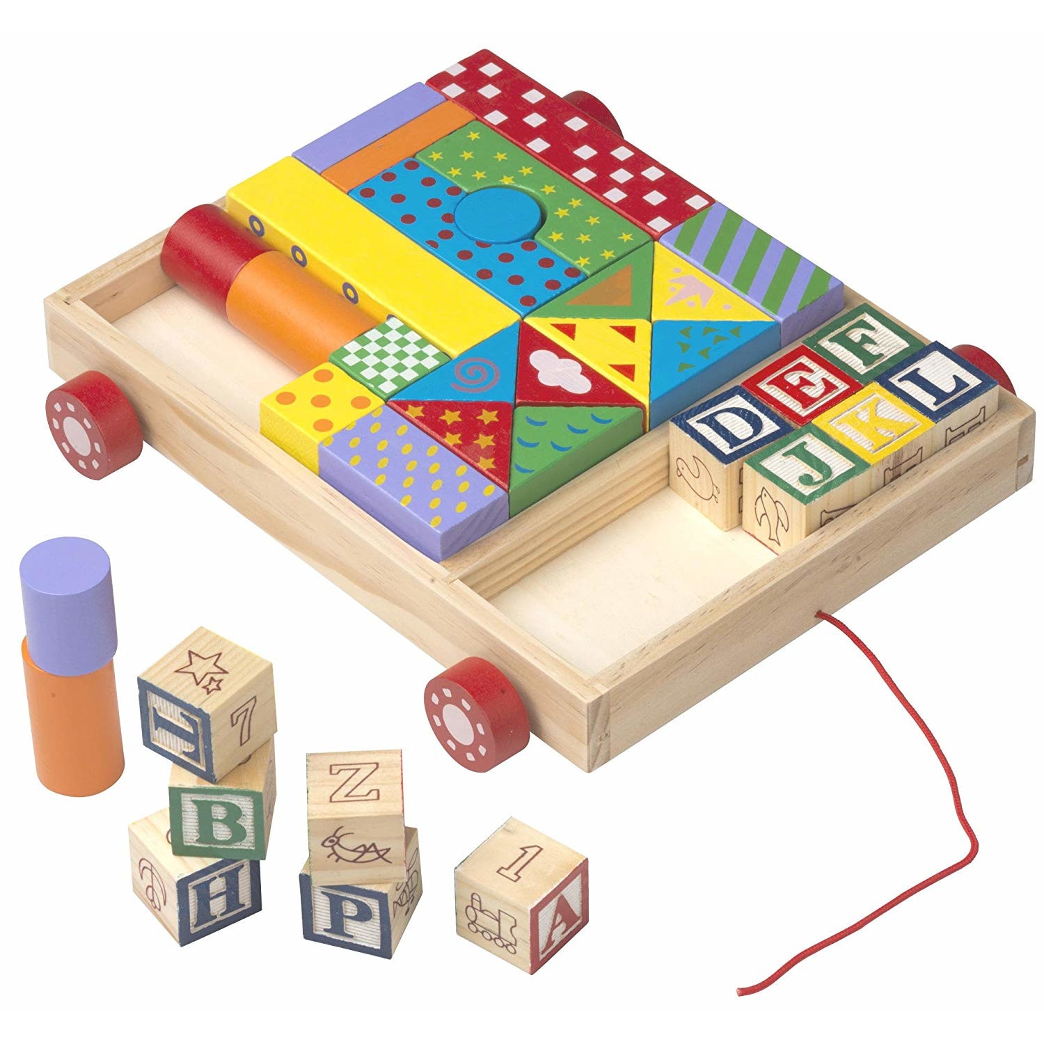 Remorca din lemn cu cuburi