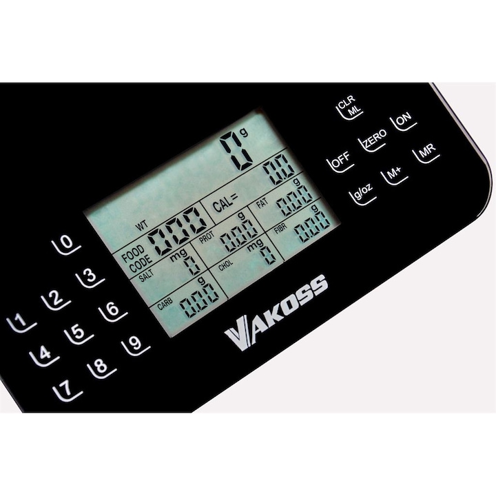Cantar de bucatarie cu calculator de calorii Vakoss wh-6305k, negru