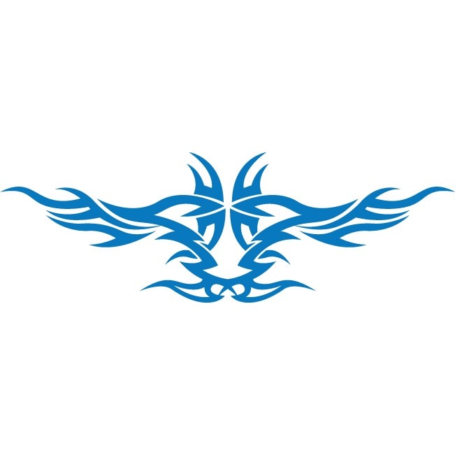 Sticker auto - Motiv tribal simetric - Albastru - 50x17 cm