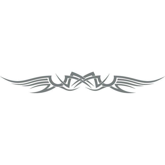 Sticker auto - Aripa tribal - Gri Metal - 50x7 cm