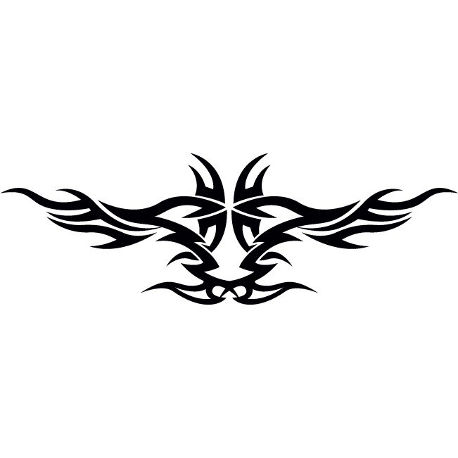 Sticker auto - Motiv tribal simetric - Negru - 50x17 cm
