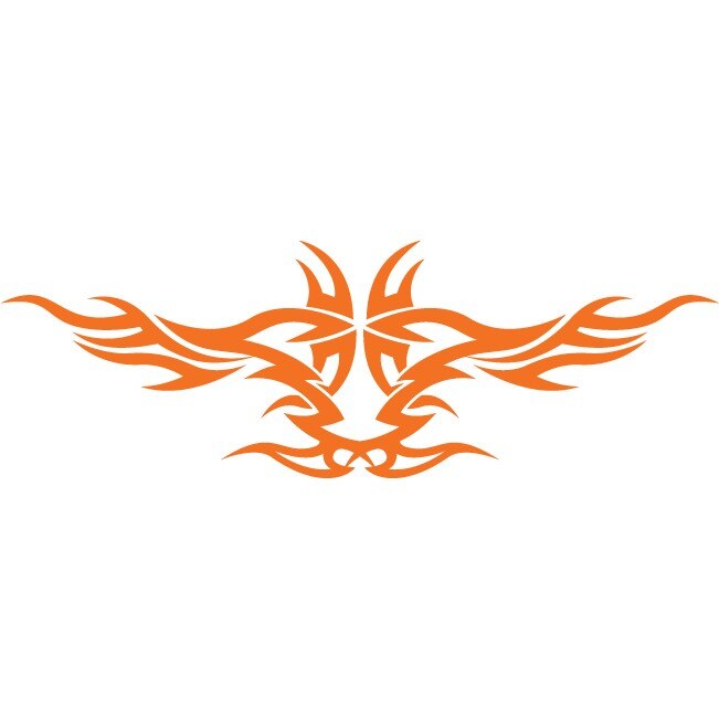 Sticker auto - Motiv tribal simetric - Portocaliu - 50x17 cm