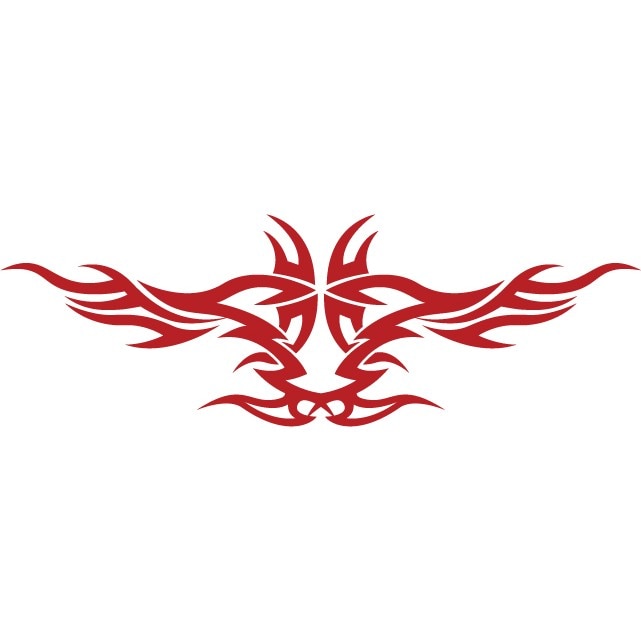 Sticker auto - Motiv tribal simetric - Rosu Cardinal - 50x17 cm