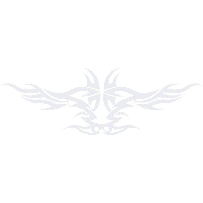 Sticker auto - Motiv tribal simetric - Alb polar - 50x17 cm