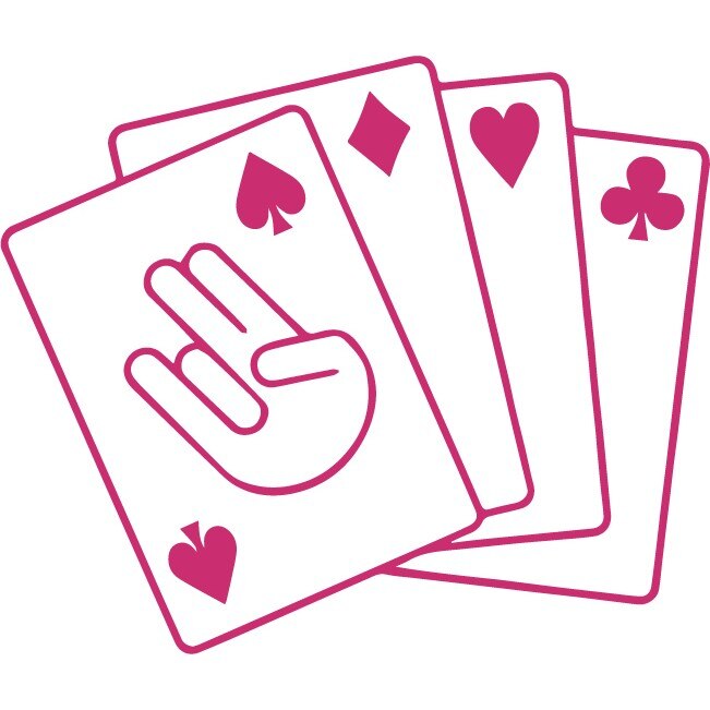 Sticker auto - Poker rules! - Magenta - 25x21 cm