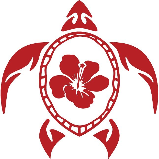 Sticker auto - Broasca testoasa - Rosu Cardinal - 25x25 cm