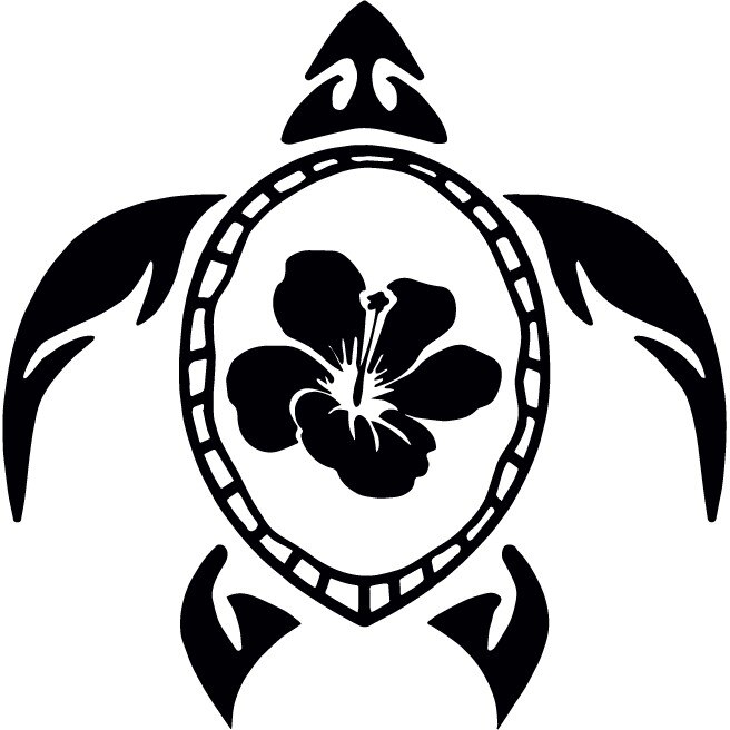 Sticker auto - Broasca testoasa - Negru - 25x25 cm