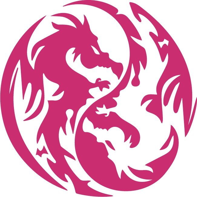 Sticker auto - Dragon spiritual - Magenta - 30x30 cm