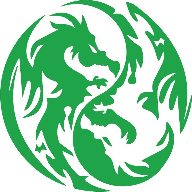 Sticker auto - Dragon spiritual - Verde - 30x30 cm
