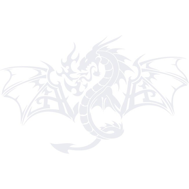 Sticker auto - Dragon - Alb polar - 40x25 cm