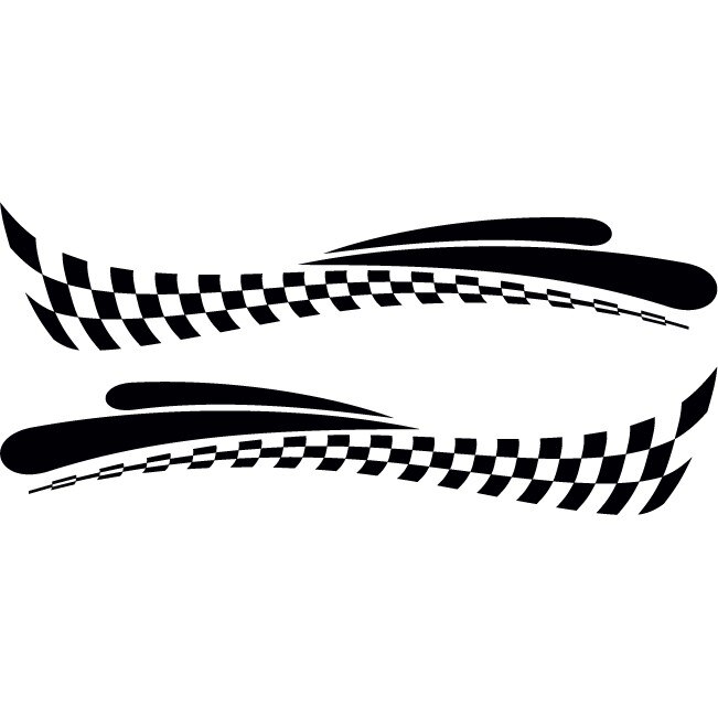 Sticker auto - Finis - Negru - 2buc 70x14 cm