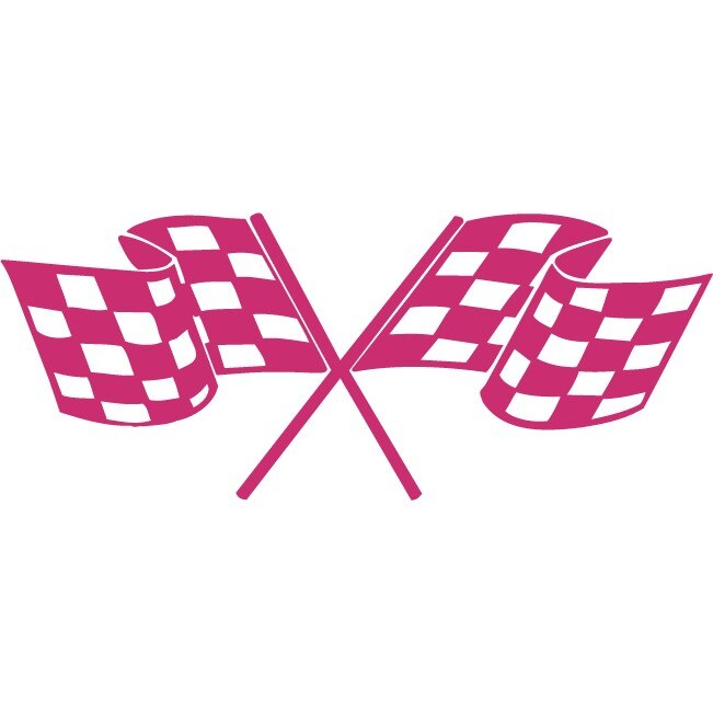 Sticker auto - Doua steaguri - Magenta - 50x20 cm