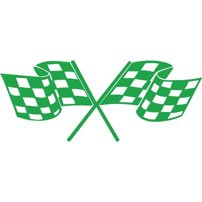 Sticker auto - Doua steaguri - Verde - 50x20 cm