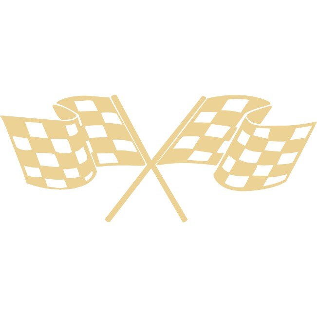 Sticker auto - Doua steaguri - Bej - 50x20 cm