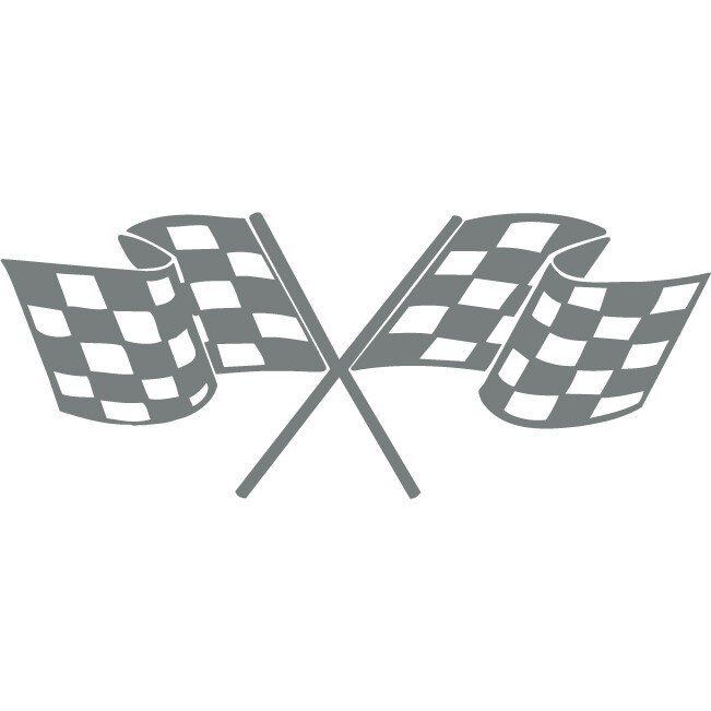 Sticker auto - Doua steaguri - Gri Metal - 50x20 cm