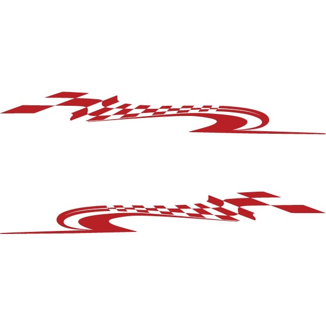 Sticker auto - Steag pentru prag - Rosu Cardinal - 2buc 70x8 cm