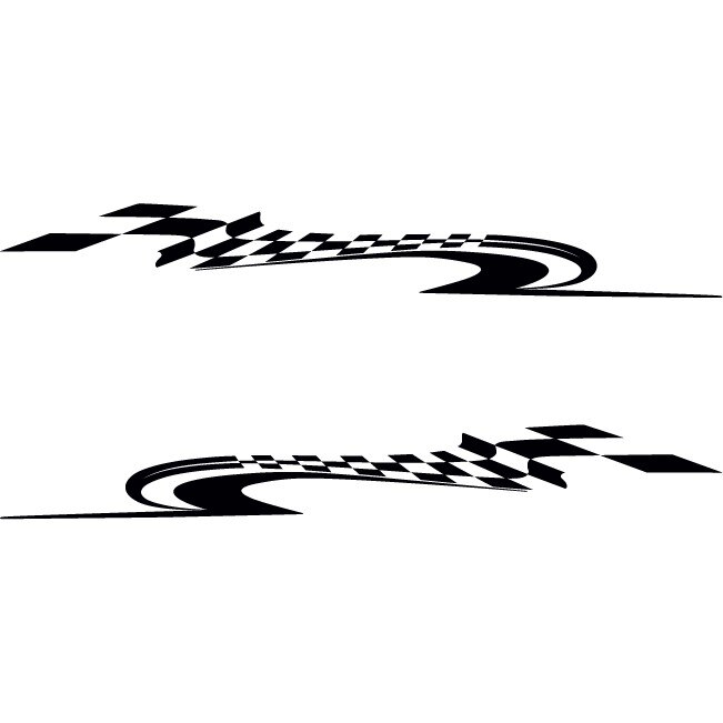 Sticker auto - Steag pentru prag - Negru - 2buc 70x8 cm