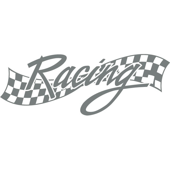 Sticker auto - Racing - Gri Metal - 50x18 cm
