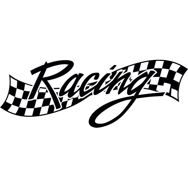 Sticker auto - Racing - Negru - 50x18 cm