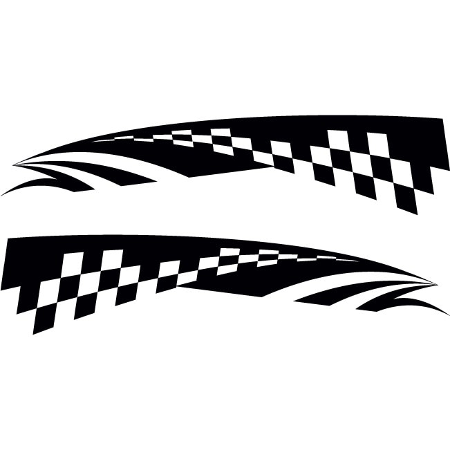 Sticker auto - Steag - Negru - 2buc 50x11 cm