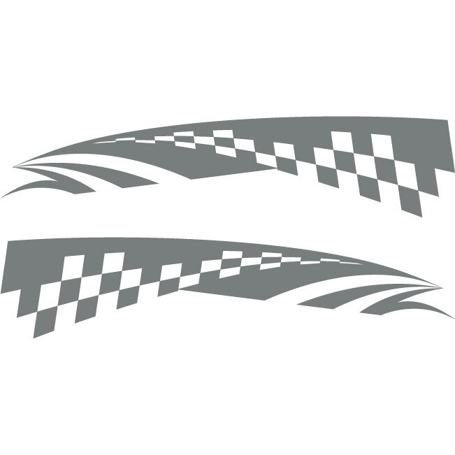 Sticker auto - Steag - Gri Metal - 2buc 50x11 cm