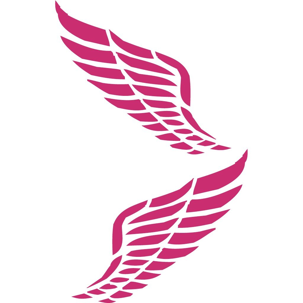 Sticker auto - Aripi tribal - Magenta - 2buc 36x32 cm