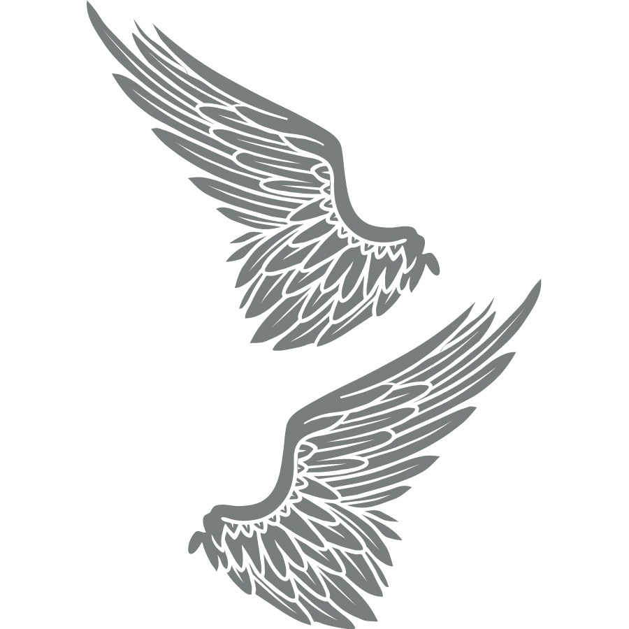 Sticker auto - Aripi - Gri Metal - 2buc 34x34 cm