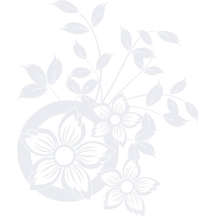 Flori si frunze frumoase - Sticker Decorativ - Alb polar - 83 x 98 cm