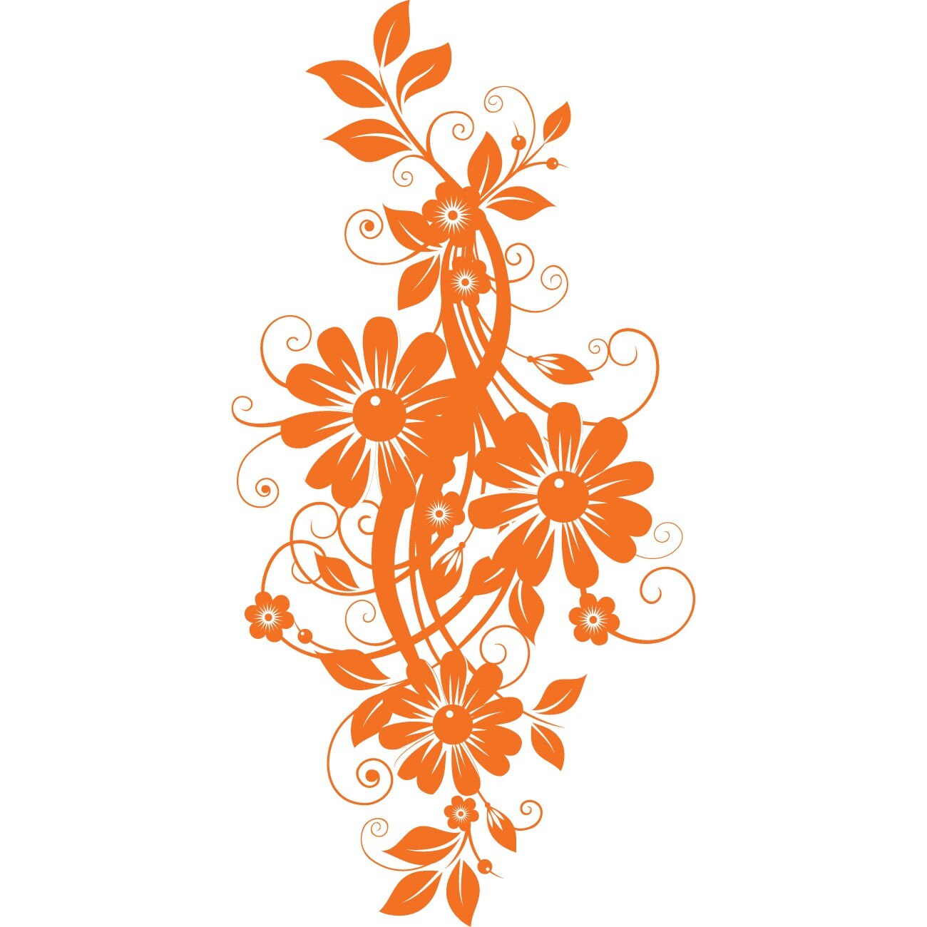 Opera naturii - Sticker Decorativ - Portocaliu - 85 x 170 cm