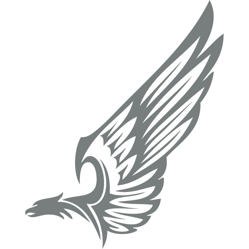 Vulturul tribal - Sticker Decorativ - Gri Metal - 110 x 138 cm