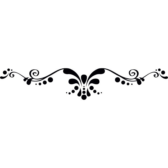 Ornament clasic - Sticker Decorativ - Negru - 215 x 40 cm