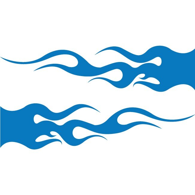 Sticker auto - Flama - Albastru - 2buc 50x12 cm