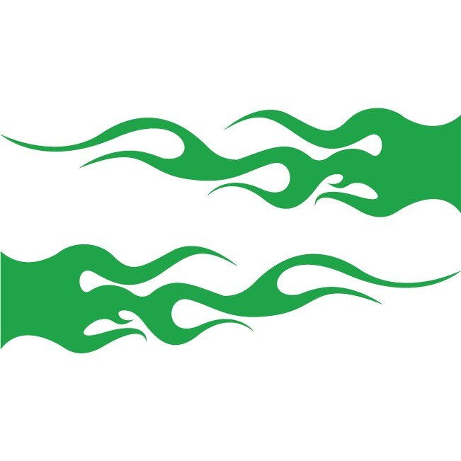 Sticker auto - Flama - Verde - 2buc 50x12 cm
