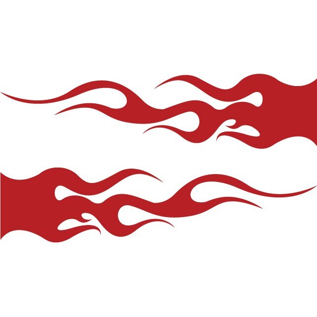 Sticker auto - Flama - Rosu Cardinal - 2buc 50x12 cm