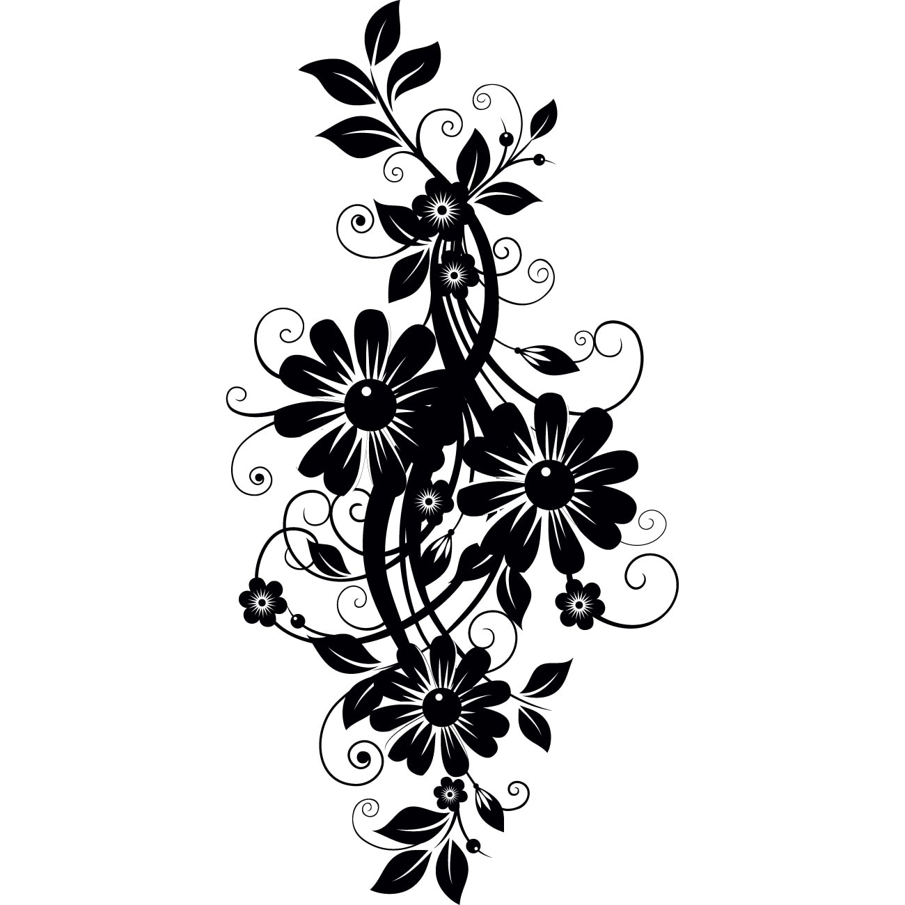 Opera naturii - Sticker Decorativ - Negru - 64 x 128 cm