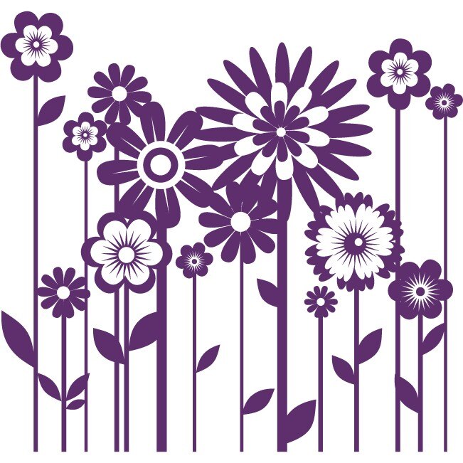 Floricele diverse - Sticker Decorativ - Indigo - 115 x 110 cm