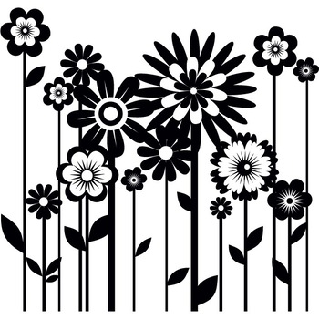 Floricele diverse - Sticker Decorativ - Negru - 115 x 110 cm Floricele diverse - Sticker Decorativ - Negru - 115 x 110 cm