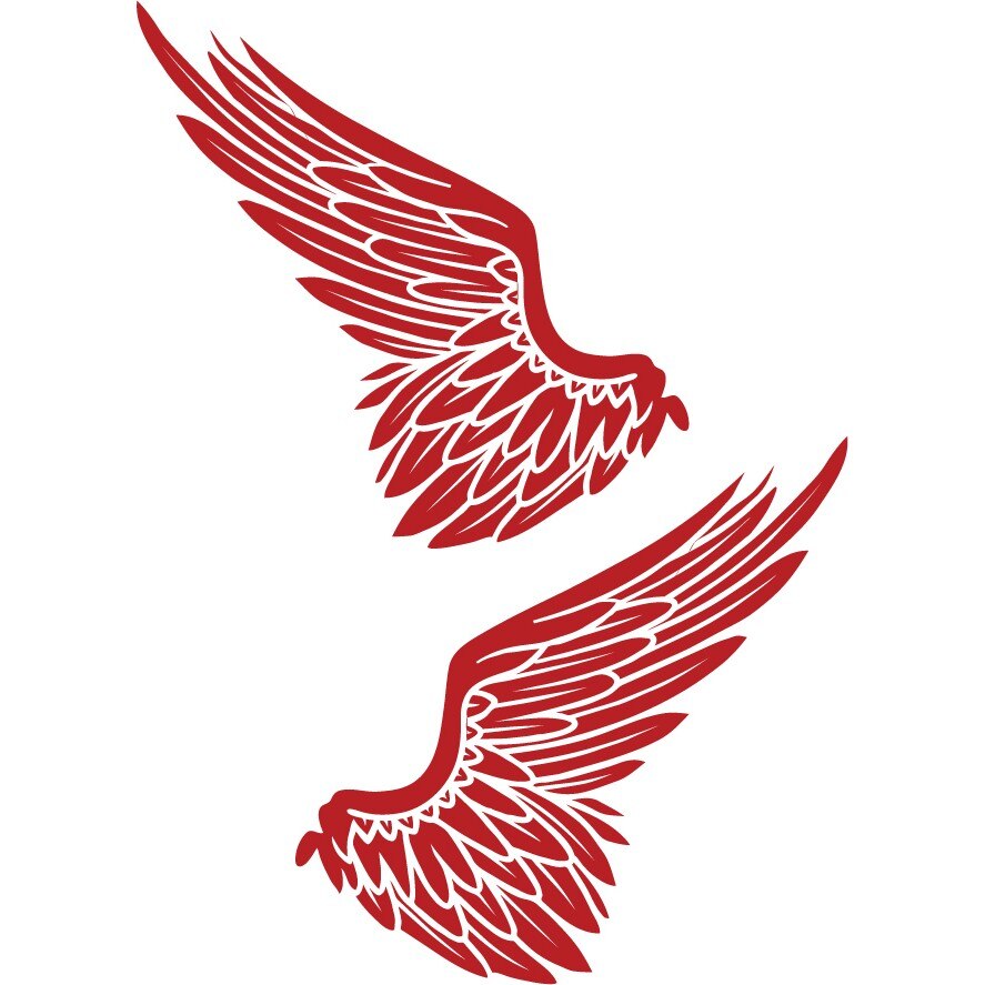 Sticker auto - Aripi - Rosu Cardinal - 2buc 34x34 cm