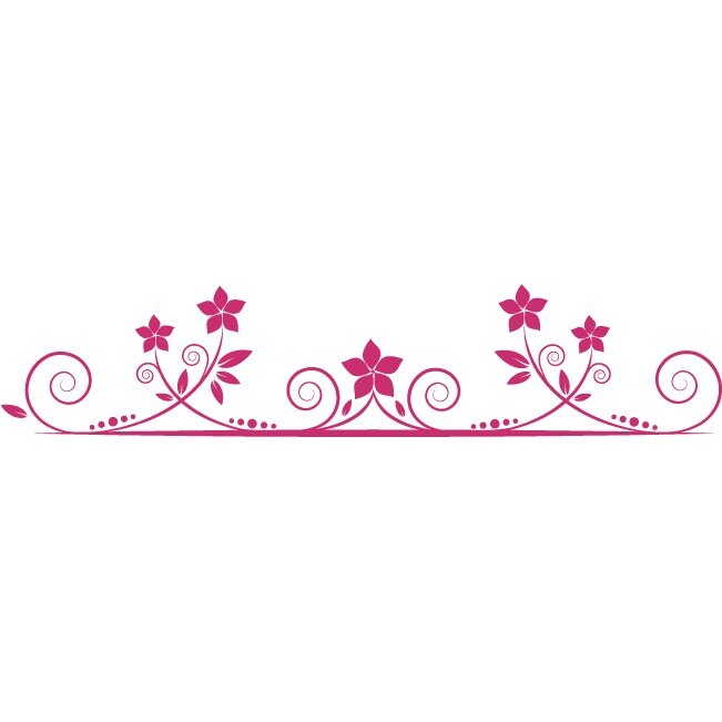 Ornament floral - Sticker Decorativ - Magenta - 190 x 40 cm