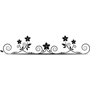 Ornament floral - Sticker Decorativ - Negru - 190 x 40 cm Ornament floral - Sticker Decorativ - Negru - 190 x 40 cm